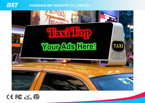 แท็กซี่พาณิชย์โฆษณาบนชั้นดาดฟ้าแสดงผล Led 40000dots / Sqm, ความสว่างสูง