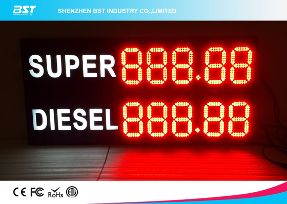 ด้านนอก กันน้ํา LED สถานีน้ํามัน LED Display ความสว่างสูง