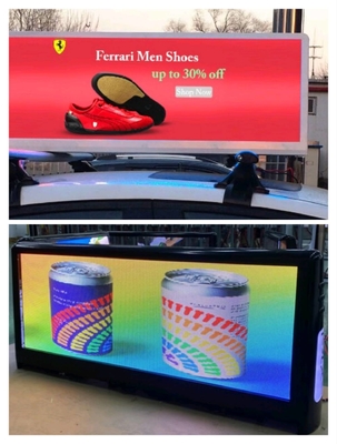 สีเต็ม P2.5 Taxi Top LED Display Outdoor ความสว่างสูง 3000nits สกรีน LED ในกลางวันและกลางคืน