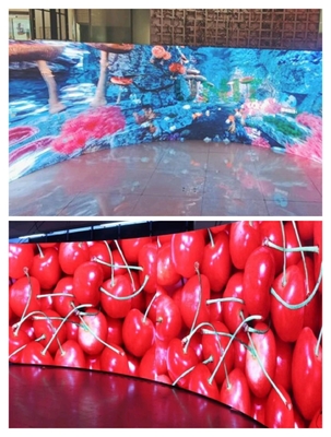 ภาพที่เห็นได้ดี Magnetic Design Flexible Led display P2.5 Curved Advertising LED Screen สําหรับการประชุม
