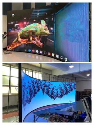 ภาพที่เห็นได้ดี Magnetic Design Flexible Led display P2.5 Curved Advertising LED Screen สําหรับการประชุม