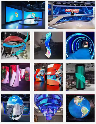 เครื่องฉายภาพ LED สายกําแพงวีดีโอ P4 ที่โค้ง