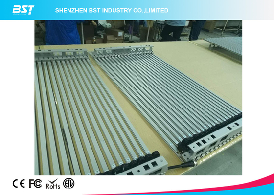 ผ้าม่าน LED หน้าใสยืดหยุ่น 10000 จุดต่อตารางวา 1920hz สําหรับศูนย์การค้า