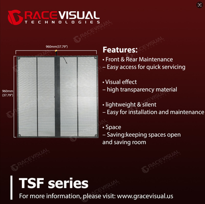 ซีรี่ย์ TSF หน้าจอ LED หน้าโปร่งสุดยอด สําหรับการแสดงเนื้อหาความละเอียดสูง