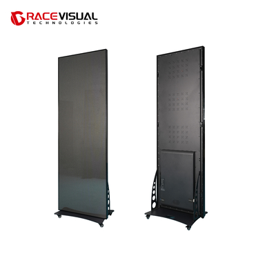 IP Series P2.5 640×1920mm Indoor LED Poster Display โซลูชั่นจอที่หลากหลายที่มีขนาดสีเทา 16 บิต และฐานล้อเคลื่อนที่