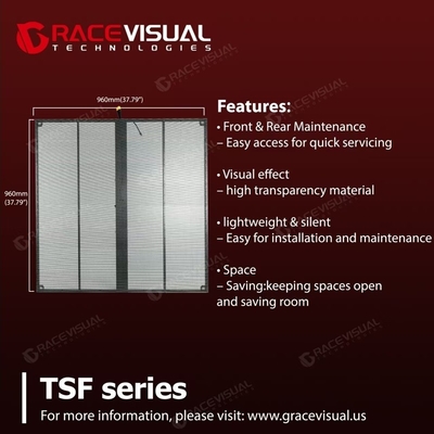 ซีรี่ย์ TSF ผืนยาว P3.9 ผืนยาว 7.8 หน้าโปร่ง LED 3840Hz อัตราการปรับปรุง, แผ่น 500 × 1000 มิลลิเมตร, เหมาะสําหรับภาพระดับสูง