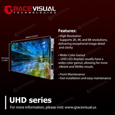 UHD Series LED Display อัตราการฟื้น 7680Hz ความละเอียดของพิกเซลดี สนับสนุนความละเอียด 2K/4K/8K สําหรับการใช้งานระดับสูง