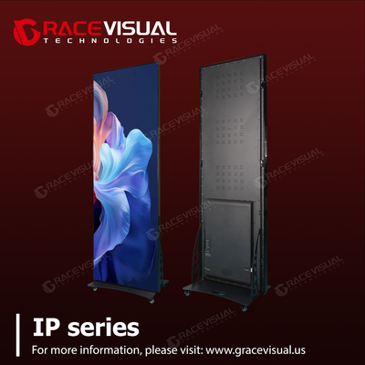 โปสเตอร์ LED ภายในห้อง Premium P2.5 640×1920 มิลลิเมตร จอ Ultra-Thin พร้อมสี 16 บิต อัพเดทความสด 7680Hz และตัวยืนมือถือสําหรับป้ายดิจิตอลที่หรูหรา