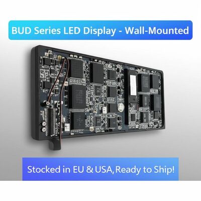 BUD Series Wall-Mounted LED Display with 7680Hz Refresh Rate and Die-Cast Aluminum Construction เครื่องแสดงไฟ LED ที่ติดติดผนัง มีอัตราการอัพธ์ใหม่ 7680Hz และมีโครงสร้างจากอะลูมิเนียม
